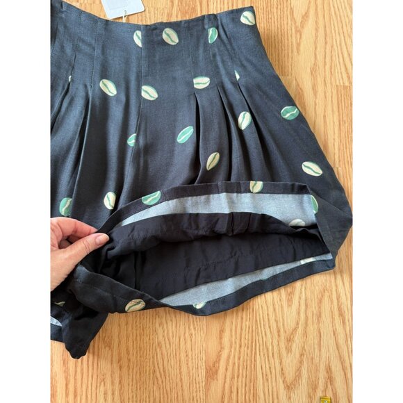 Azulu Brisa Shorts Size Small Black Coffee Bean Print NWT Luxury Resortwear - Picture 6 of 11